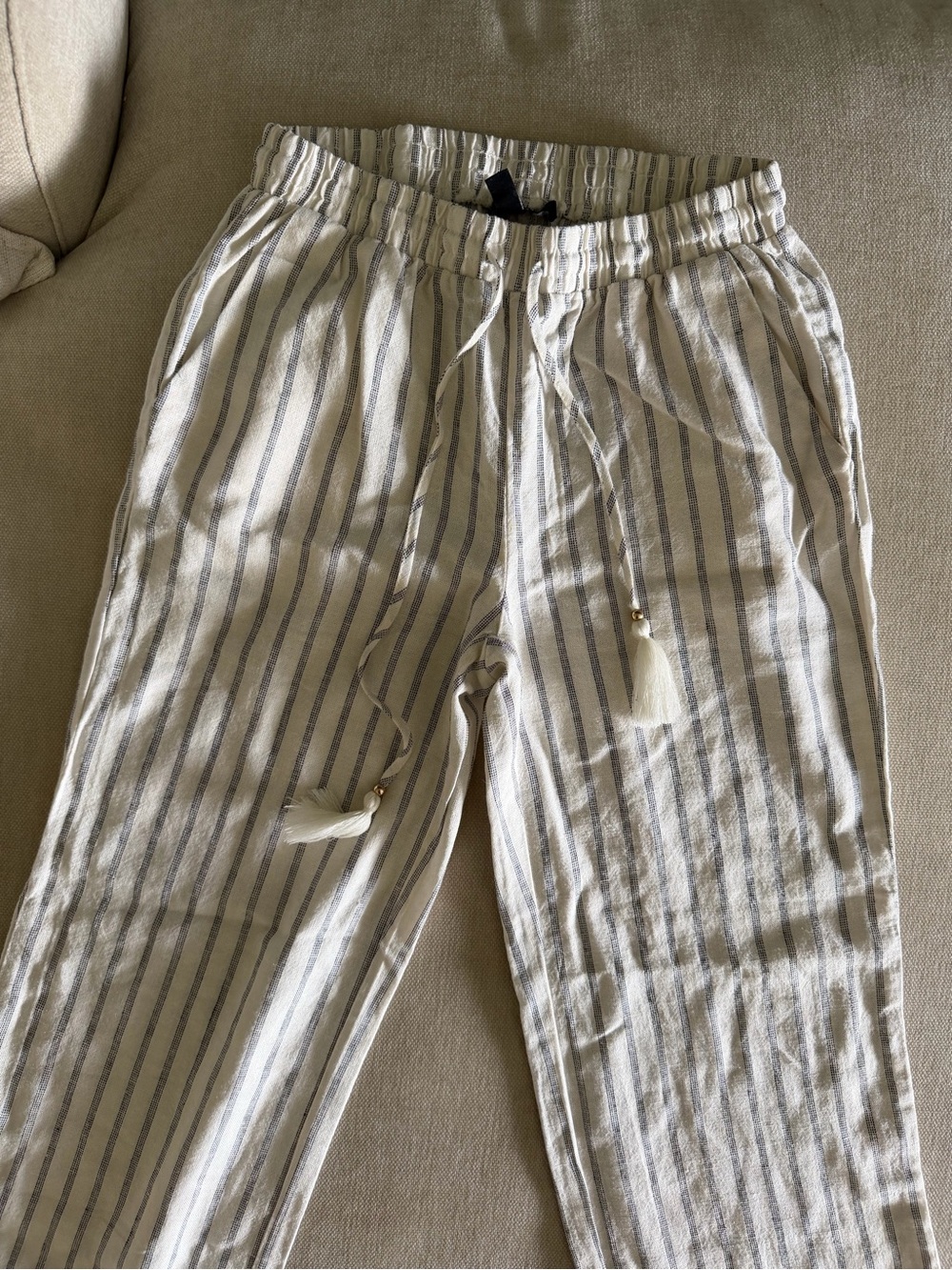 Ellen Tracy Drawstring Linen Pants